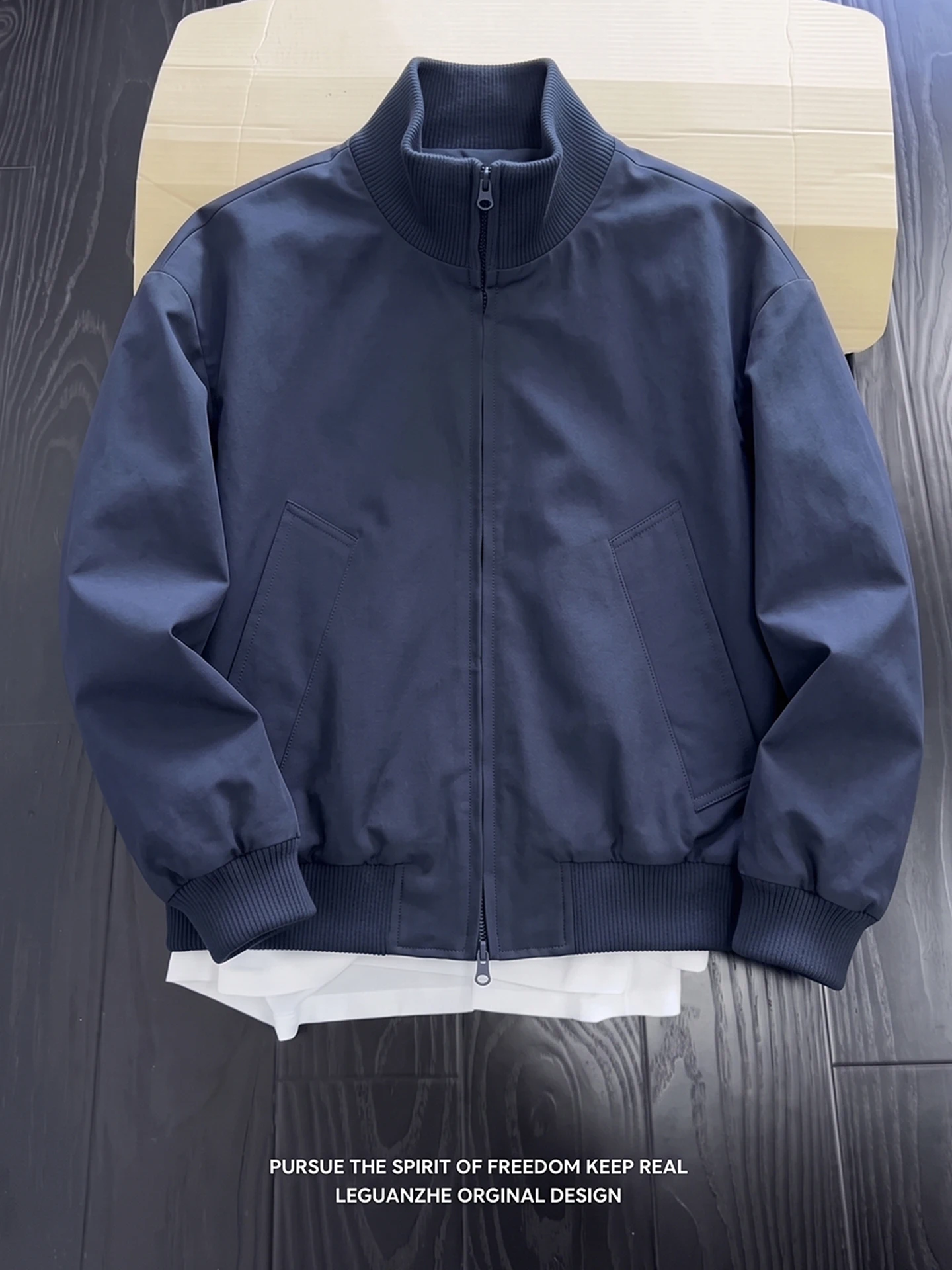 Cleanfit Boxy Short Flight Jacket Men's Style American Baseball Uniform Loose Fit Zipper Closure Youth Fashion Summer Nylon