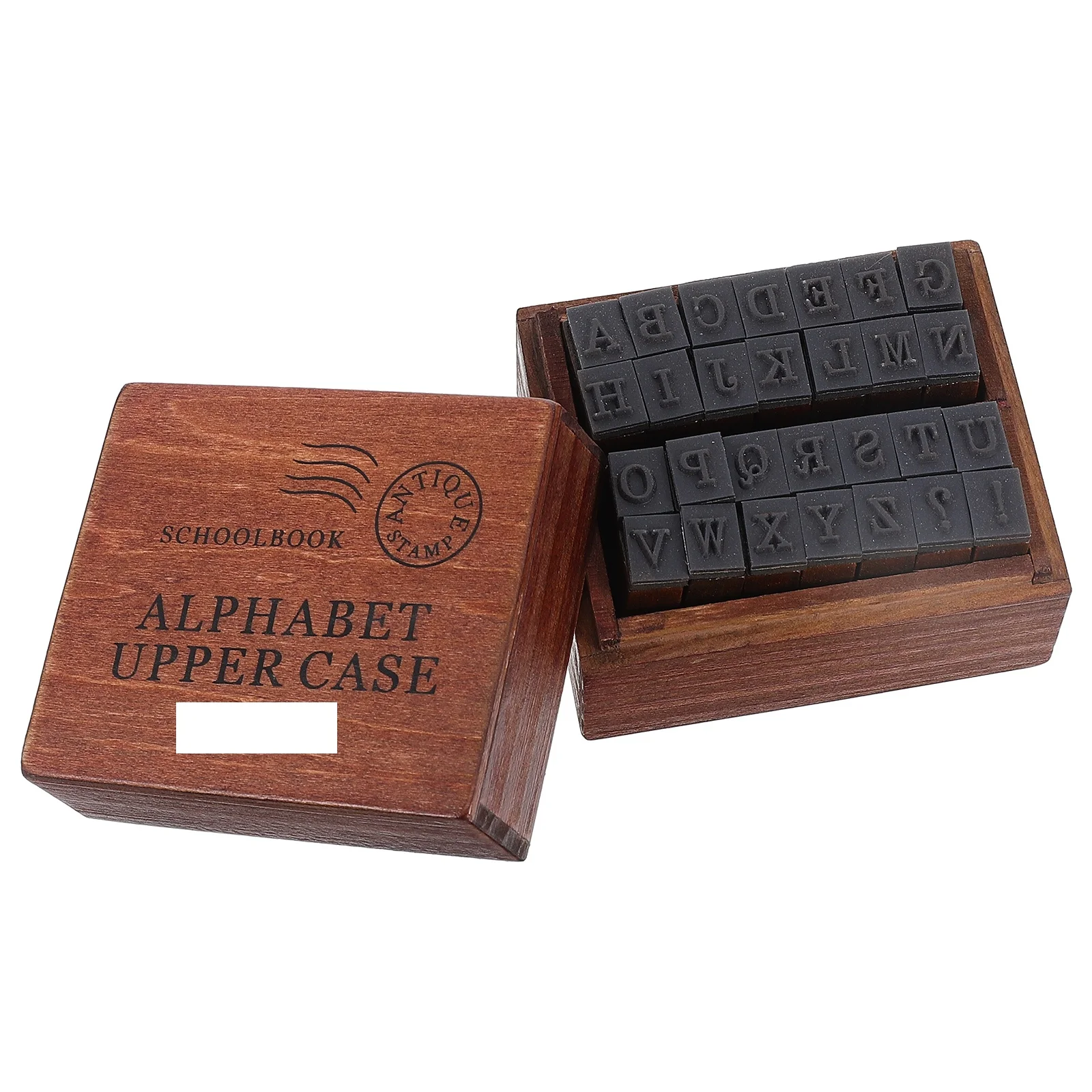 

1 set Wooden Letter Seal Kits Vintage Stamps for Crafting Brown Wax Multipurpose Craft Stamp Set Rubber DIY Storage Containers