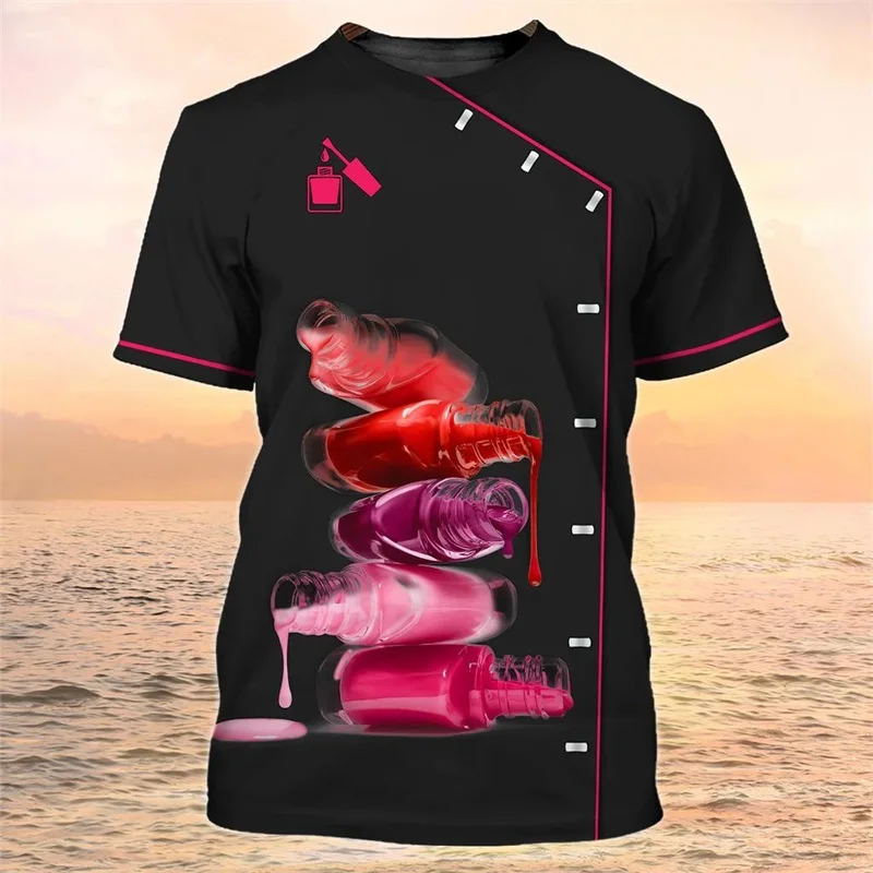 3d Printed Makeup Graphic T Shirts For Men Women Female Personality Funny Tee Tops Streetwear Casual Short Sleeve Men Tshirt