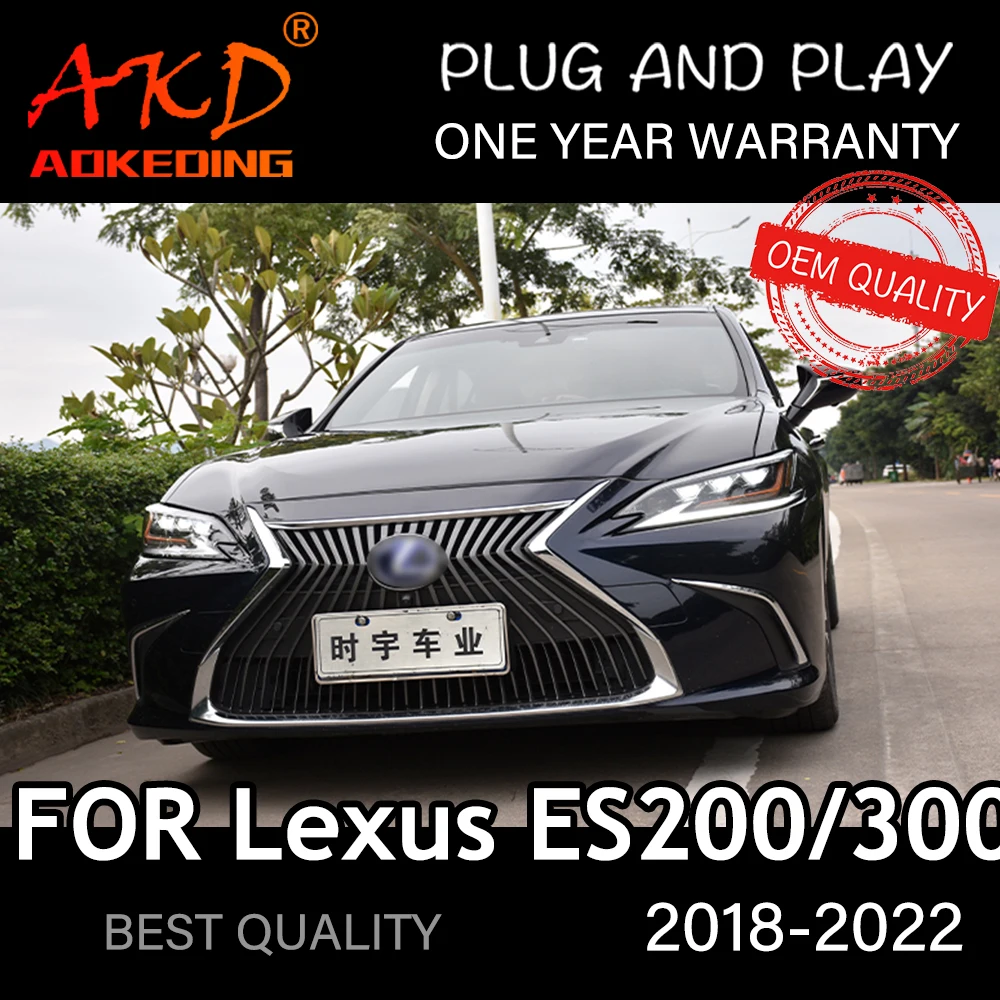 Headlight For Lexus ES200 2018-2022 Car автомобильные товары LED DRL Hella 5 Xenon Lens Hid H7 ES300 ES250 Car Accessories