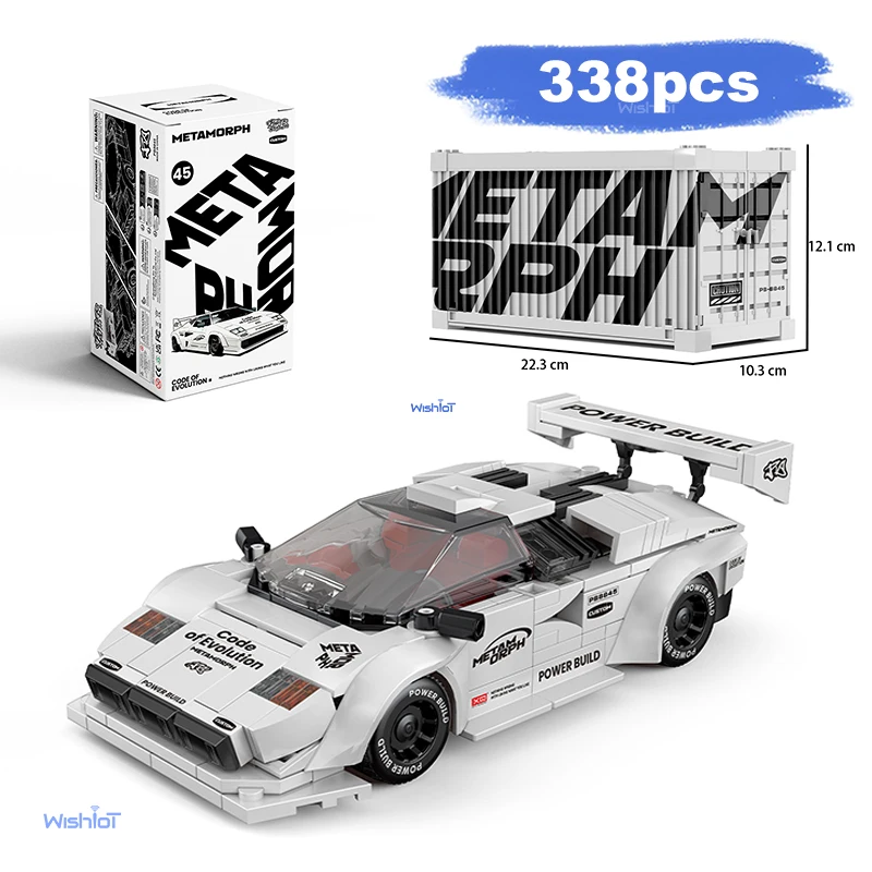 

PB8845 Technical Racing Car 338PCS Building Block Model Sports City Vehicle Assemble Bricks Toy For Kids Adult Xmas Gift