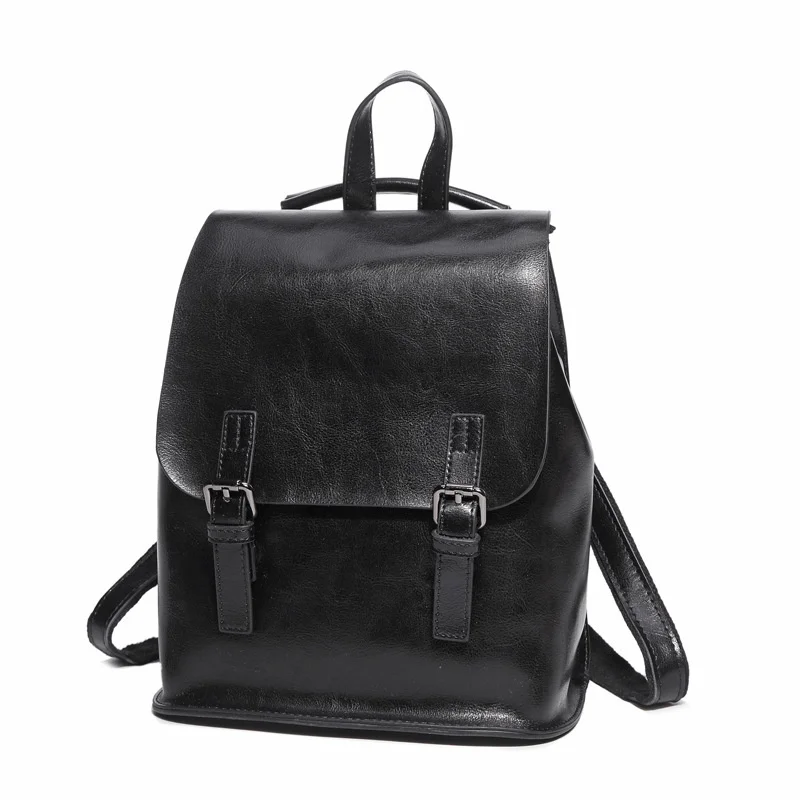 High Quality Real Cowhide Women Rucksack Knapsack Cross Body Shoulder Messenger Bags Genuine Leather Female Retro Back Day Pack