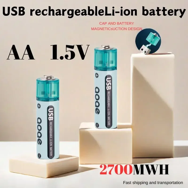 aa USB 2700mWh 1.5v rechargeable battery lithium battery for Remote Control Mouse Small Fan Electric Toy pilha recarregavel aa