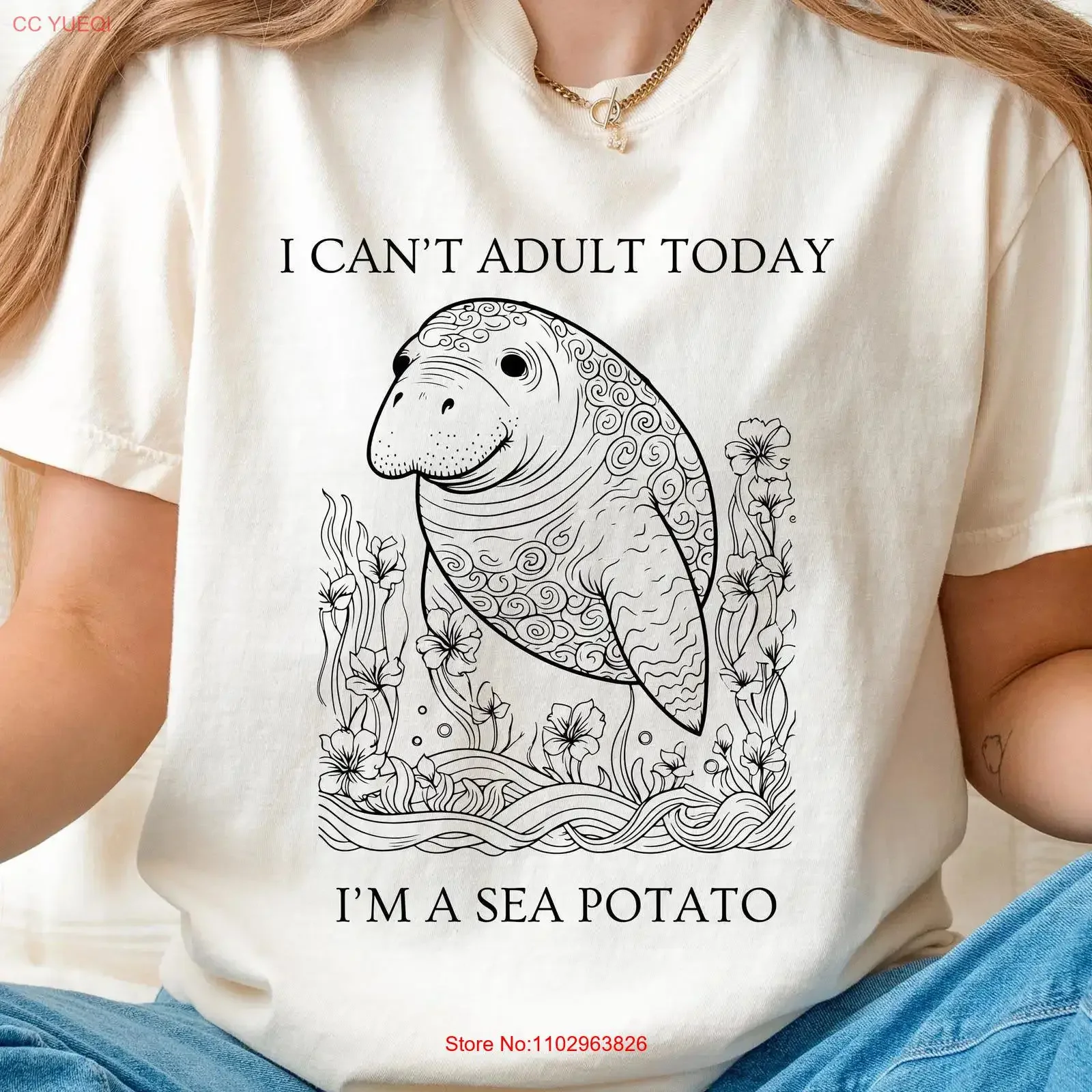 Camiseta Manatee I Cant Adult Today, divertida, para chicas, amantes de los animales, naturaleza, vintage, lavada, cómoda, unisex, suave