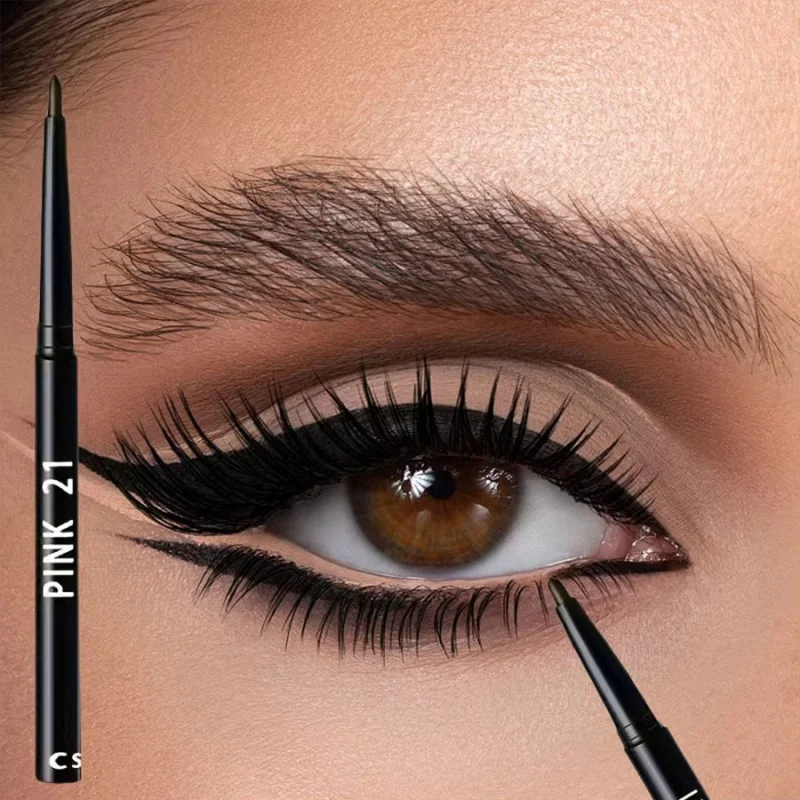 3pcs Smooth Waterproof Eyeliner Gel Pencil Black Eyeliner Soft Easy Wear High Pigment Matte Concealer Pen Lasting Eyes Makeup