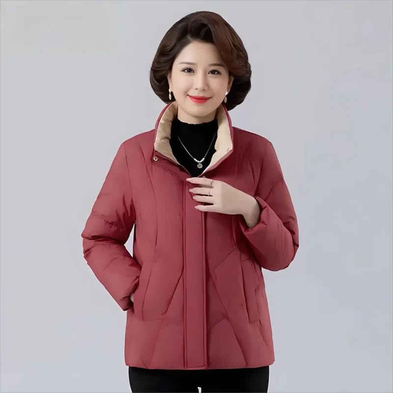 Jaket wanita, musim gugur, musim dingin, kerah berdiri, jaket empuk, Parkas lengan panjang, roti, mantel katun, pakaian luar longgar