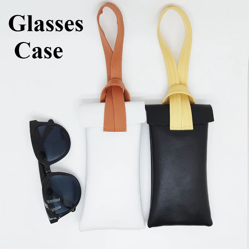 

18.5*8.5cm New PU Leather Portable Reading Glasses Storage Bag Eyeglasses Case Color Blocking Creative Sunglasses Case for Women