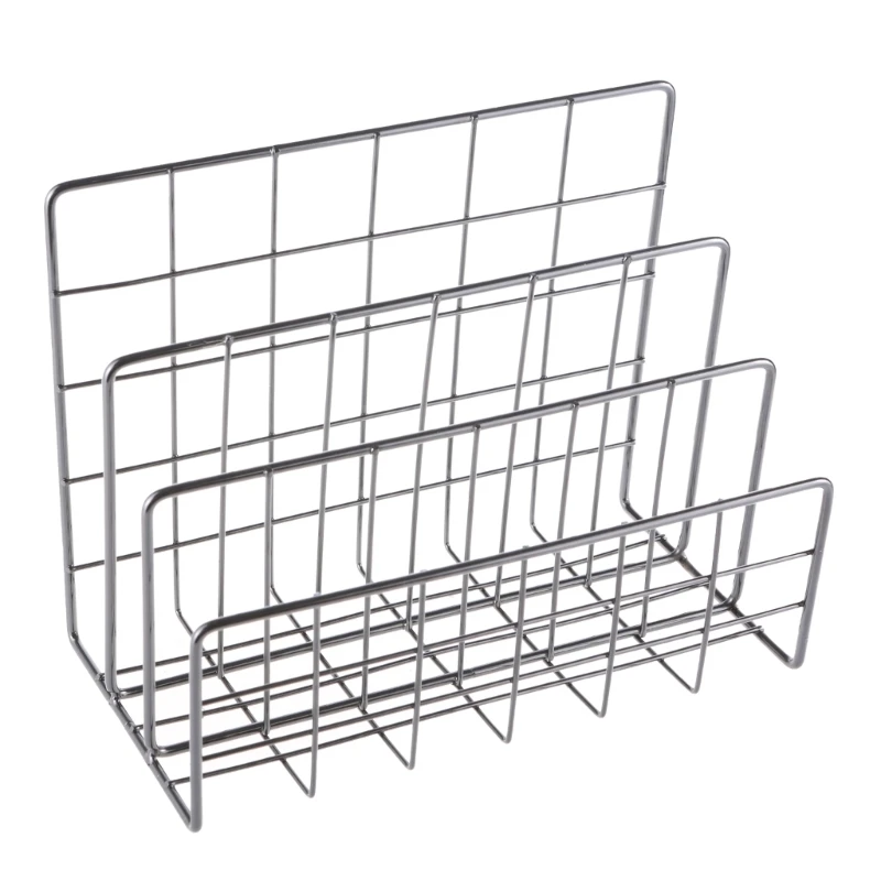 Metal Magazine Iron Wire Book Holder Rack 3 Compartment Desk Book Magazine Holder for Magazine Book Cookbook