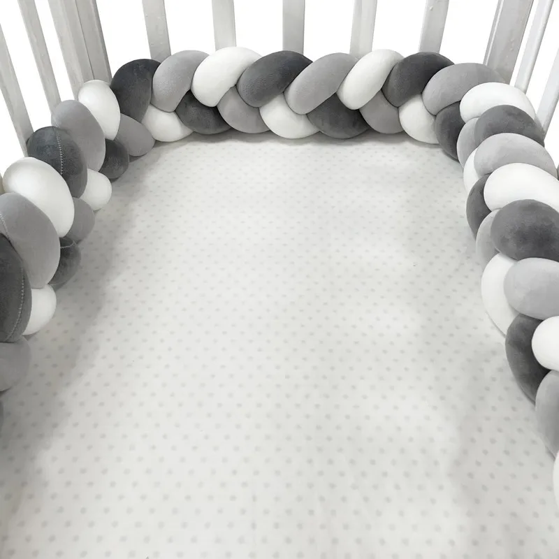 Babybedje Protector Bed Gevlochten Knoop Kussen voor Baby Kids 3 Aanden Peuter Babybed Bumpers In De Wieg Pasgeboren 1 M/2 M/3 M/4 M