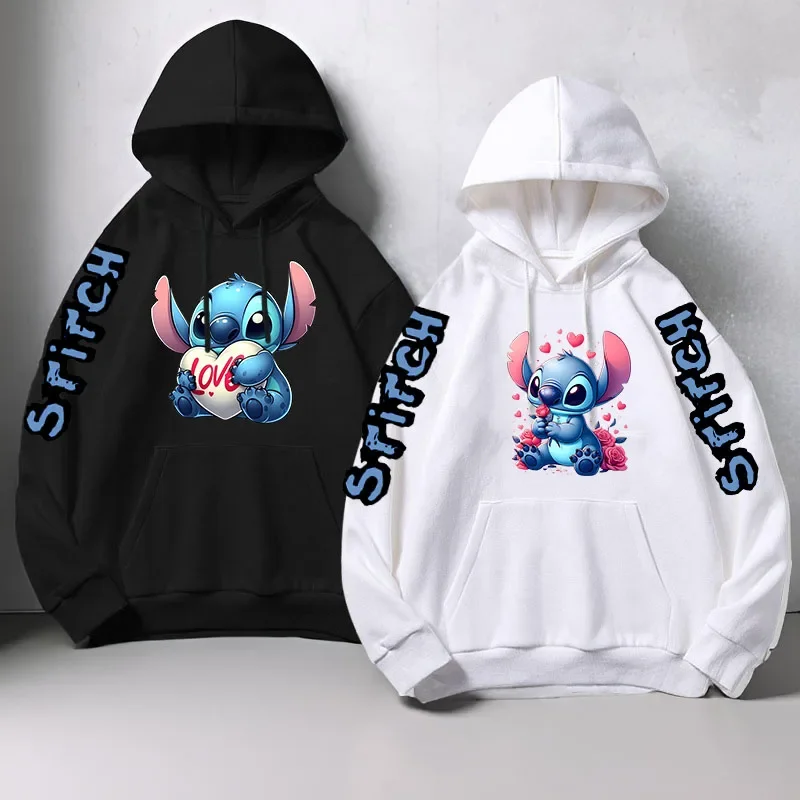 

Luxury Brand Women's Hoodies Disney Lilo & Stitch Harajuku Jackets Japanese Fashion Winter Sweaters Women's Warm Sweatshirts