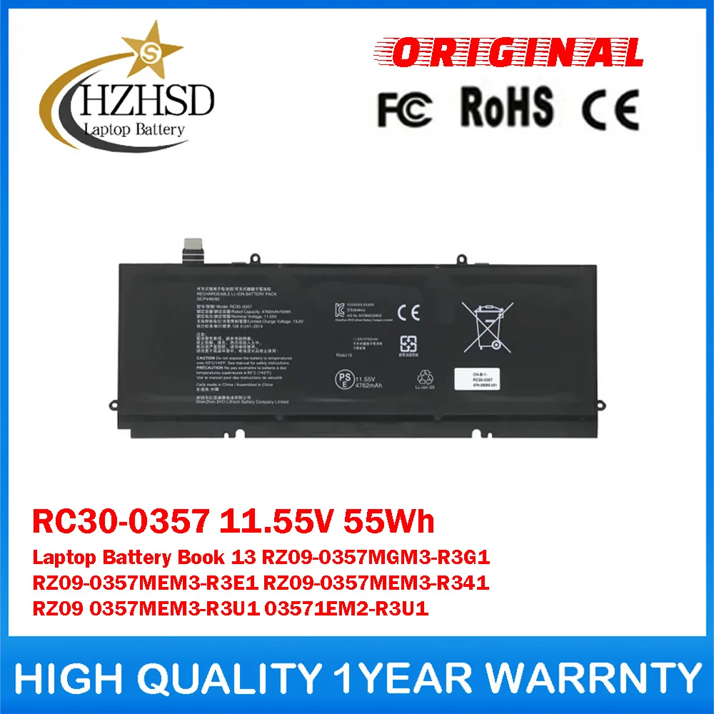 RC30-0357 11.55V 55Wh Оригинальная батарея для ноутбука Razer Book 13 RZ09-0357MGM3-R3G1 RZ09-0357MEM3-R3E1 RZ09-0357MEM3-R341