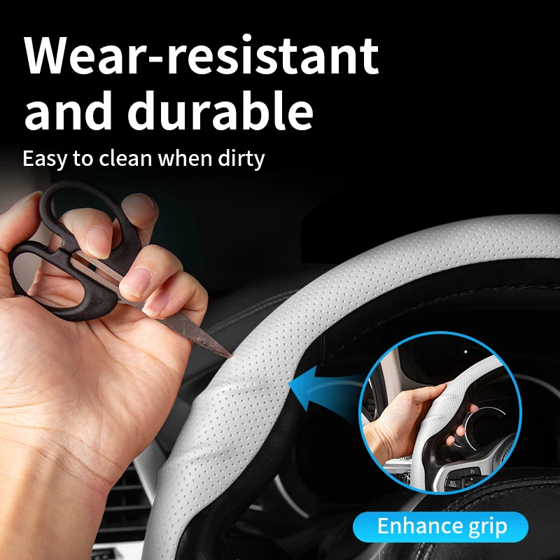 Breathable Anti-Sweat Comfort Grip Steering Wheel Cover for Volkswagen Teramont Phaeton Touareg New Beetle Scirocco Santana