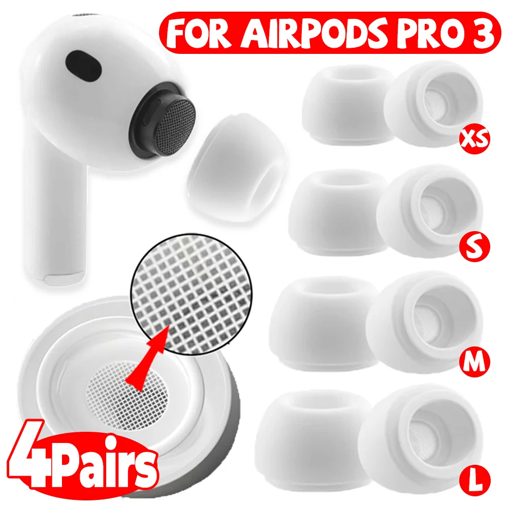 

4/1Pairs Soft Silicone Earbuds Tips for Apple Airpods Pro 3 Earplug Replacement Headphone Eartips for Airpods Pro 3 Earphone Cap