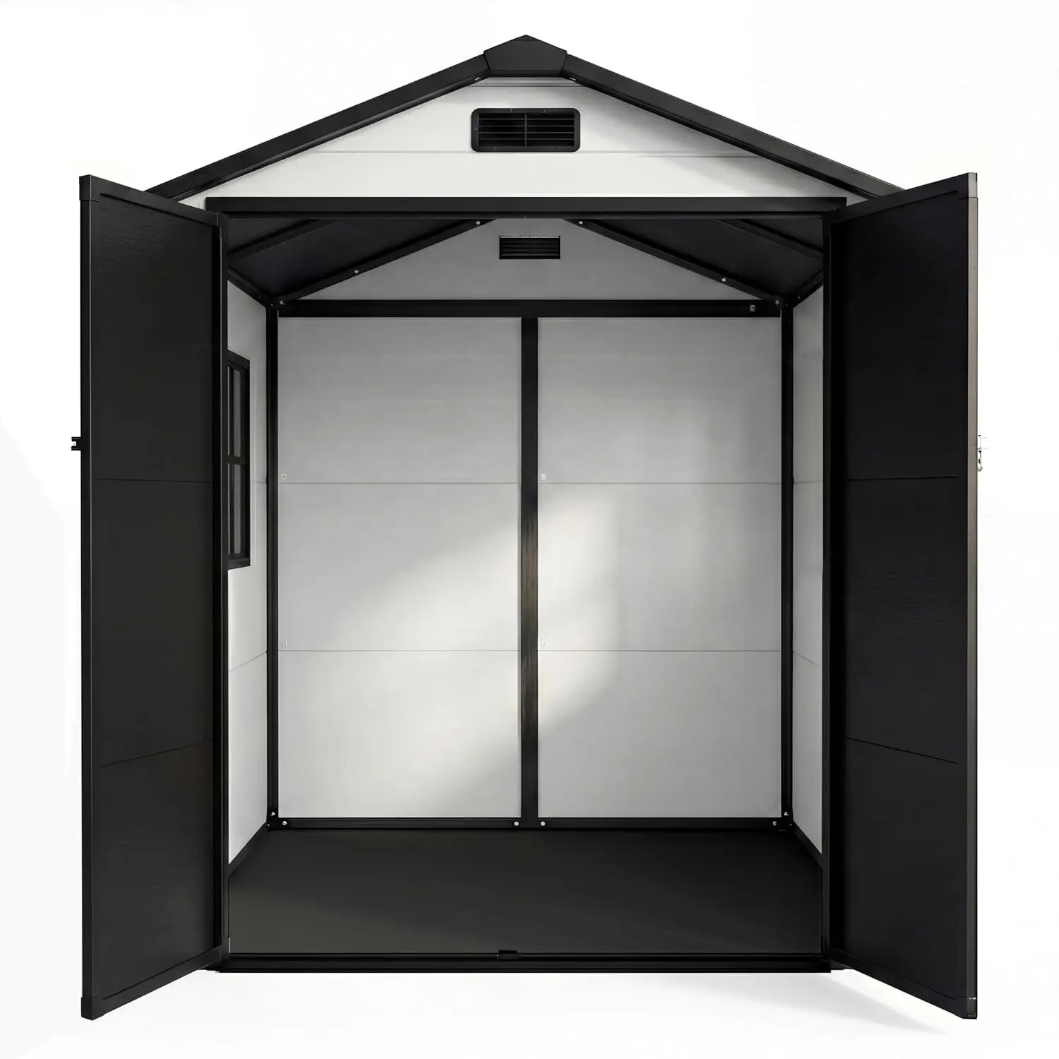 6x4 ft Resin Outdoor Storage Shed Weatherproof Garden Tool Organizer with Lockable Door & Window, Customized