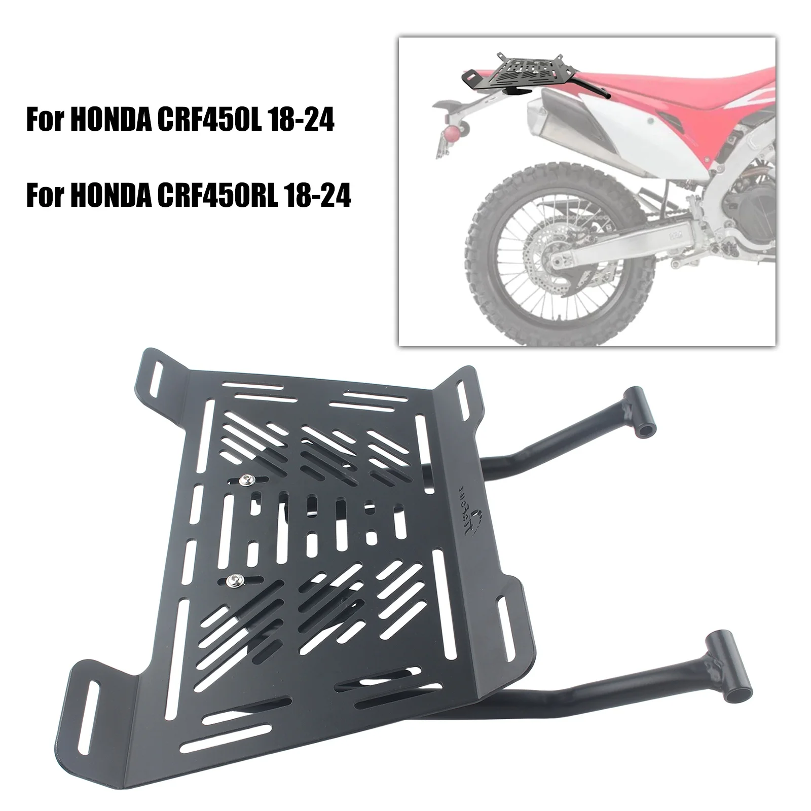Luggage Rack Rear Tail Rack Top Box Case Suitcase Carrier Board For For HONDA CRF450L CRF450RL 2018-2024