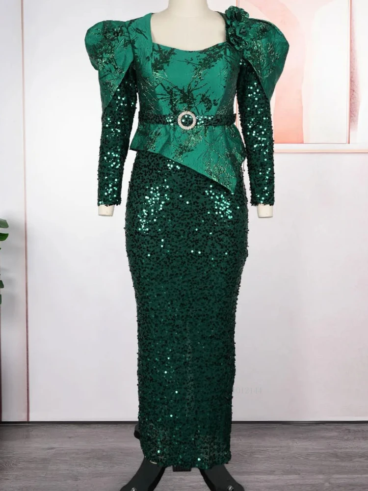 فساتين أفريقية أنيقة للنساء ثوب مسائي فاخر مزين بالتر مقاس كبير فستان حفلات الزفاف التركي 2025 ملابس أفريقيا الجديدة #1