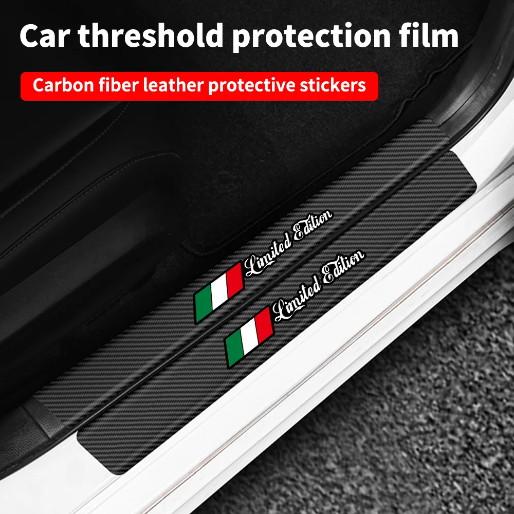 

Limited Edition Car Door Sill Threshold Sticker Auto Trunk Bumper Strip Carbon Fiber For Lancia Delta Musa Phedra Thesis Voyager