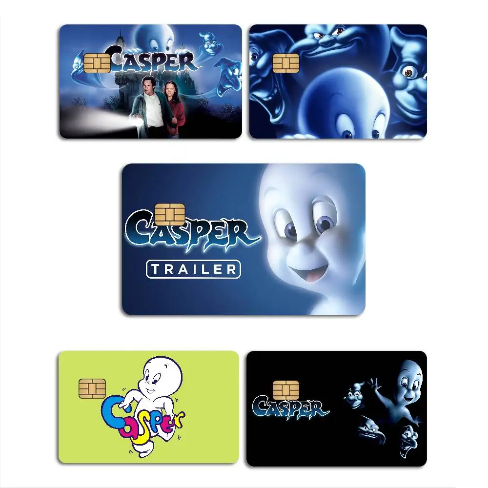 Popular Friendly Ghost C-Casper Diy Credit Debit Card Sticker Party Sticker Decoration Waterproof Small Chip Card Skin Sticker