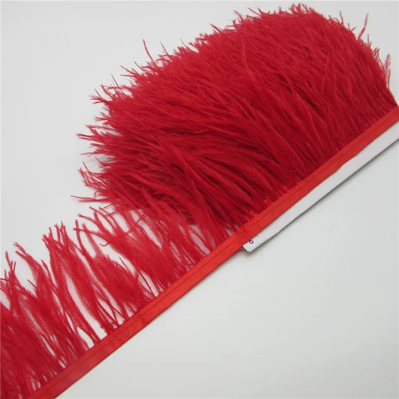 10 Yards 8-10CM Ostrich Feathers Trim Fringe for DIY Dress Sewing Crafts Costumes Decoration