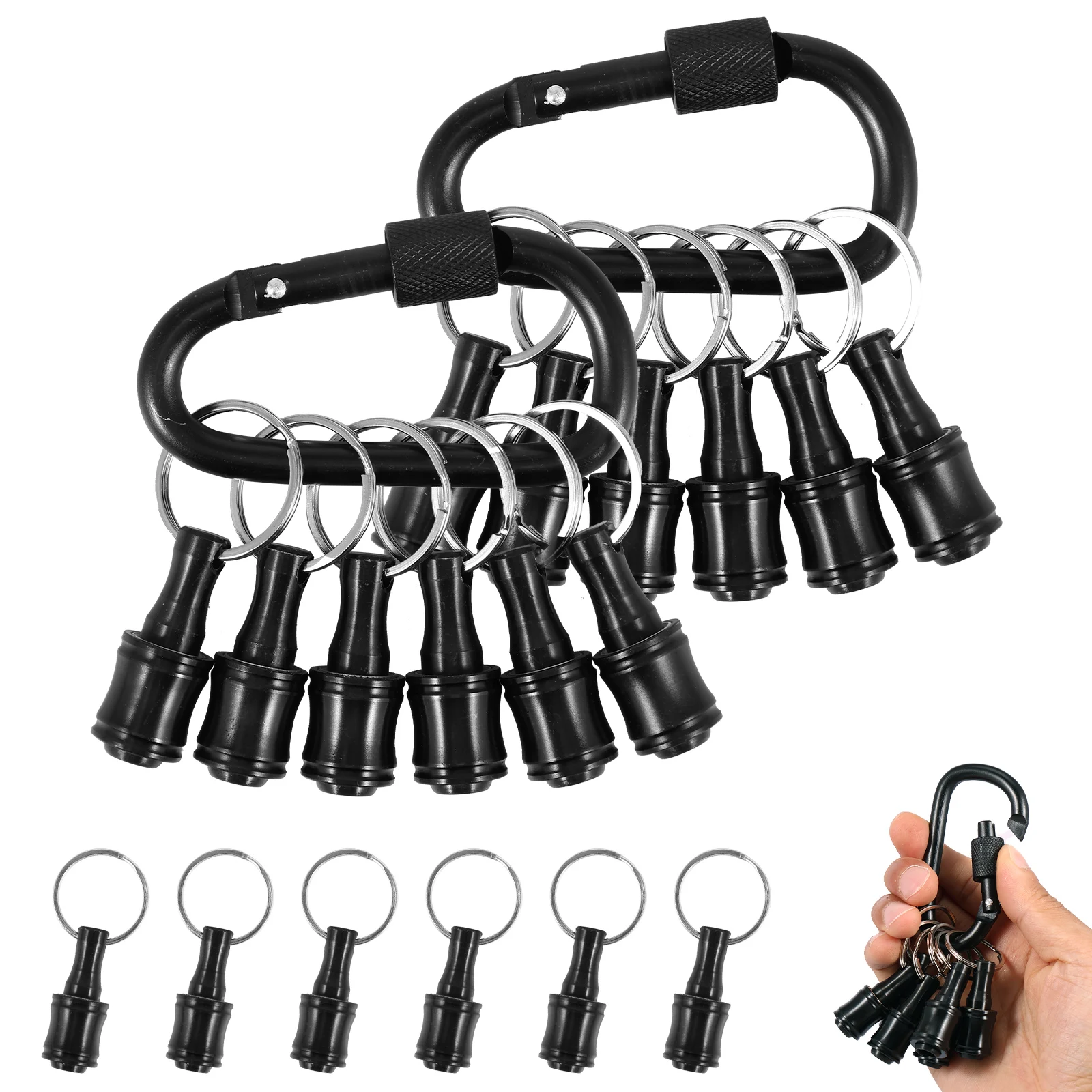 12Pcs 1/4'' Hex Shaft Screwdriver Bit Holder Aluminum Alloy Extension Bar Keychain Screw Adapter Drill Extension Bit Holder