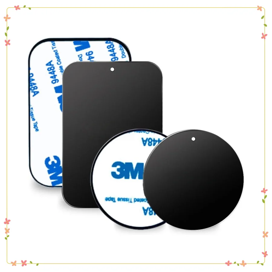 Magnetic Phone Mount Metal Plate Kit - 4 Pack Ultra Thin Black Discs with Strong Adhesive - Universal Car Phone Holder Stickers