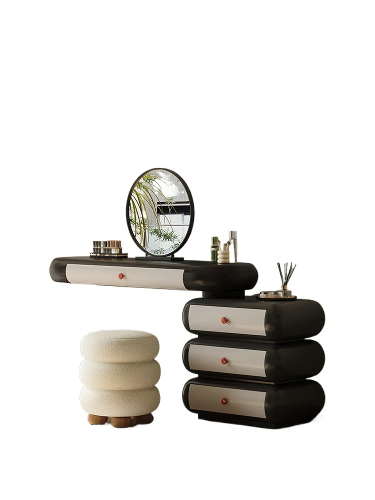 Dresser, chest, bedside table, integrated bedroom, bedside dressing table, light luxury, high-end black and white locker.