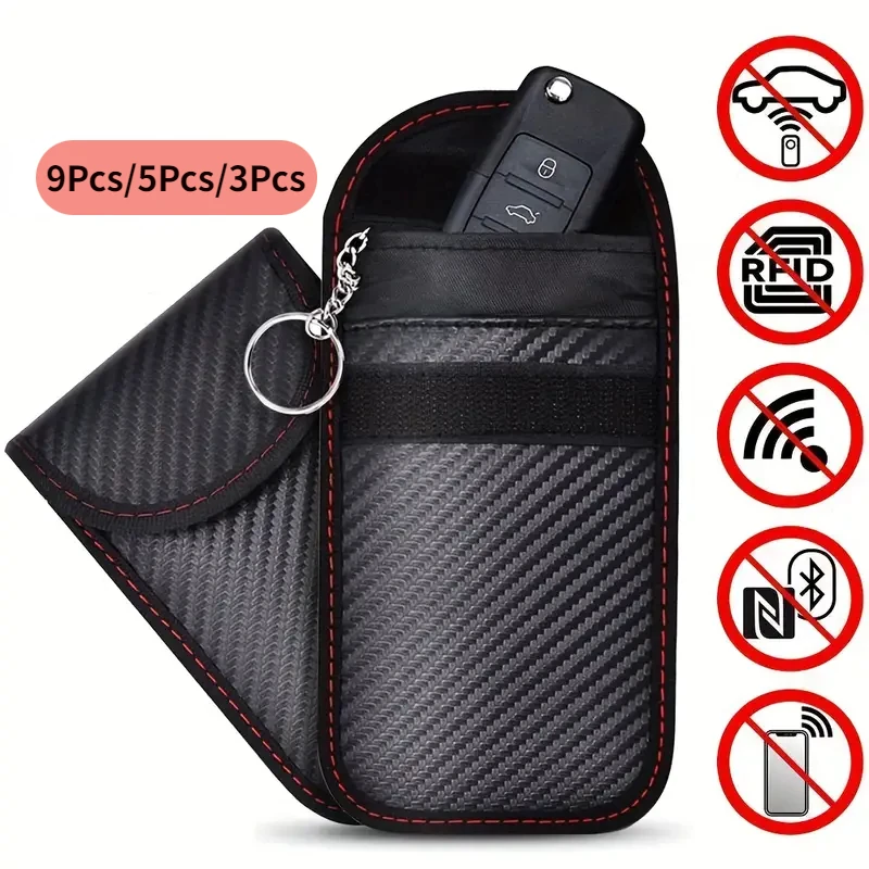 Sac de protection de signal de clé de voiture, pince anti-scan et anti-magnétique, anti-rayonnement, plusieurs pièces