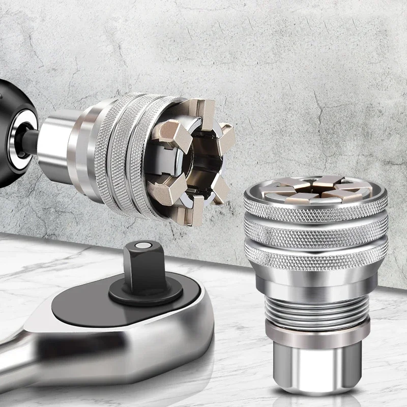 Chave de soquete universal ajustável 10mm-19mm ferramentas de soquetes universais para chave de torque de catraca de 3/8 "e broca elétrica