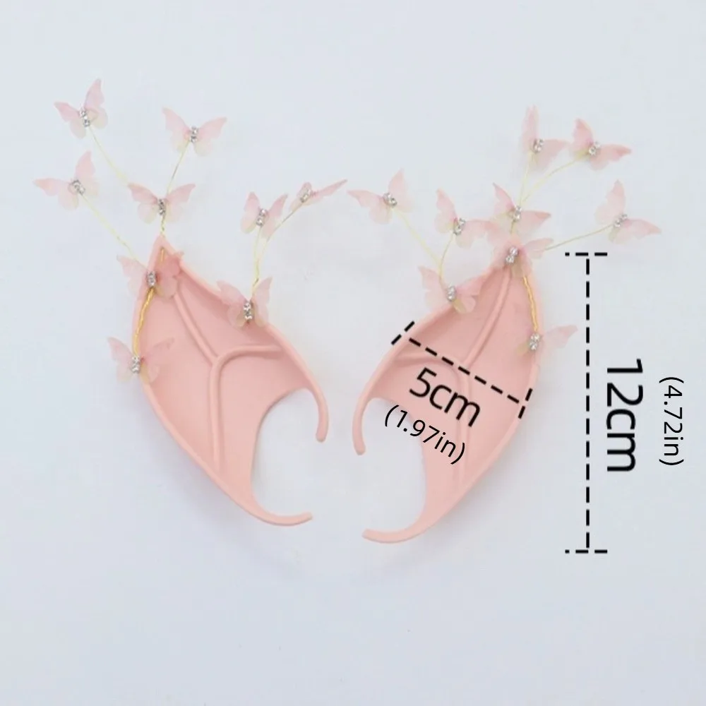 Cosplay Halloween Elf Oren Bos Vlinder Parel Legering Halloween Valse Oren Nep Piercing Oorbellen Cosplay Kostuum