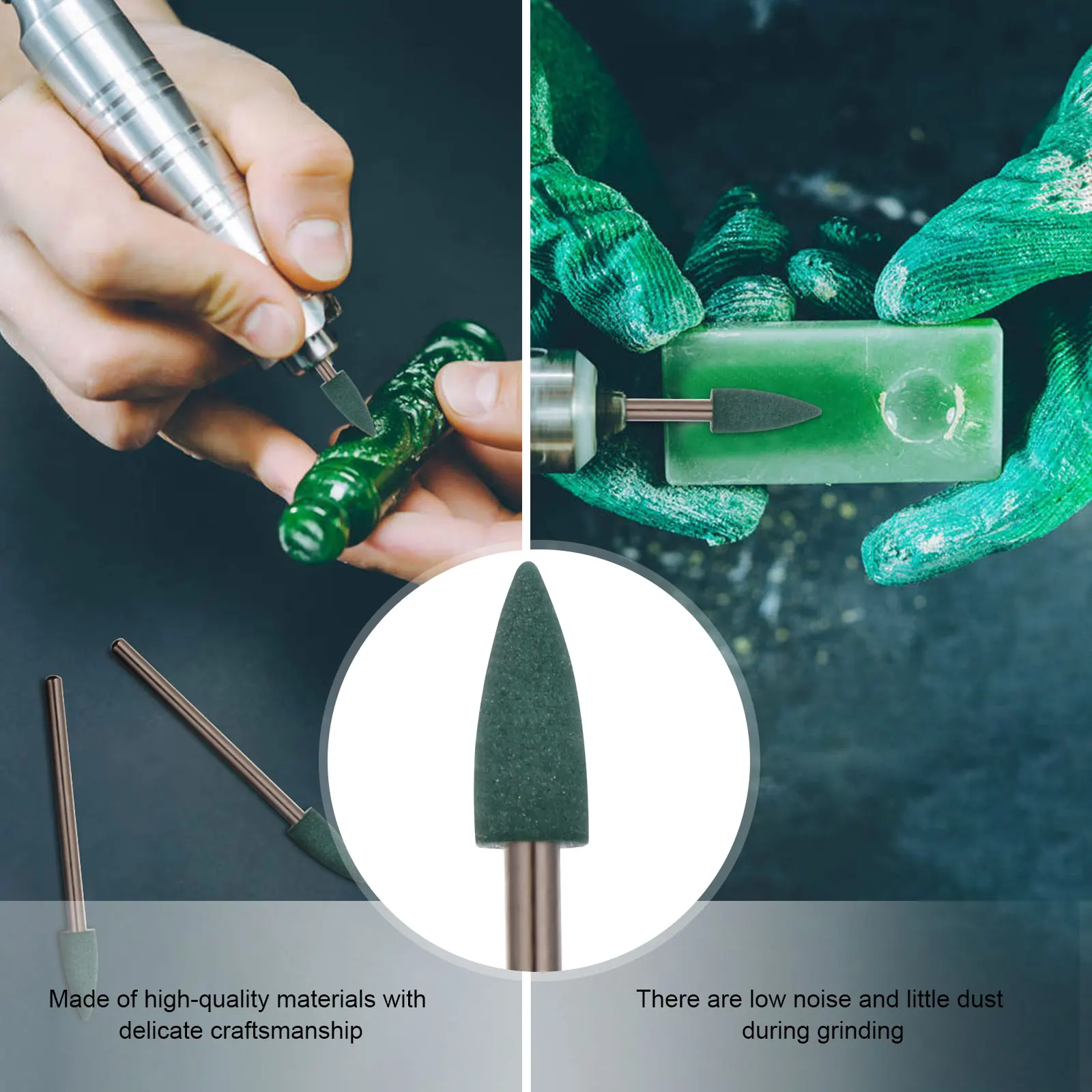 

5 Pcs Deburring Polishing Grinding Head Rotary Tool Burrs Bit Silicone Rubber Bits