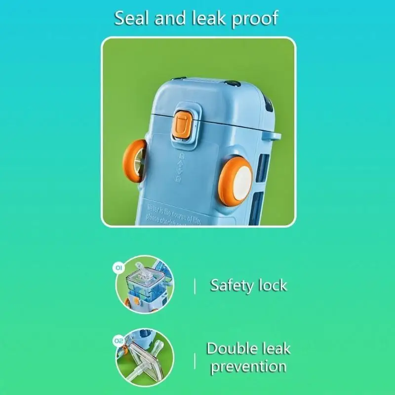 

Bus-Shape Straw Cup for School-Kids Portable Lovely Drinking Cup Water Bottle L8RB