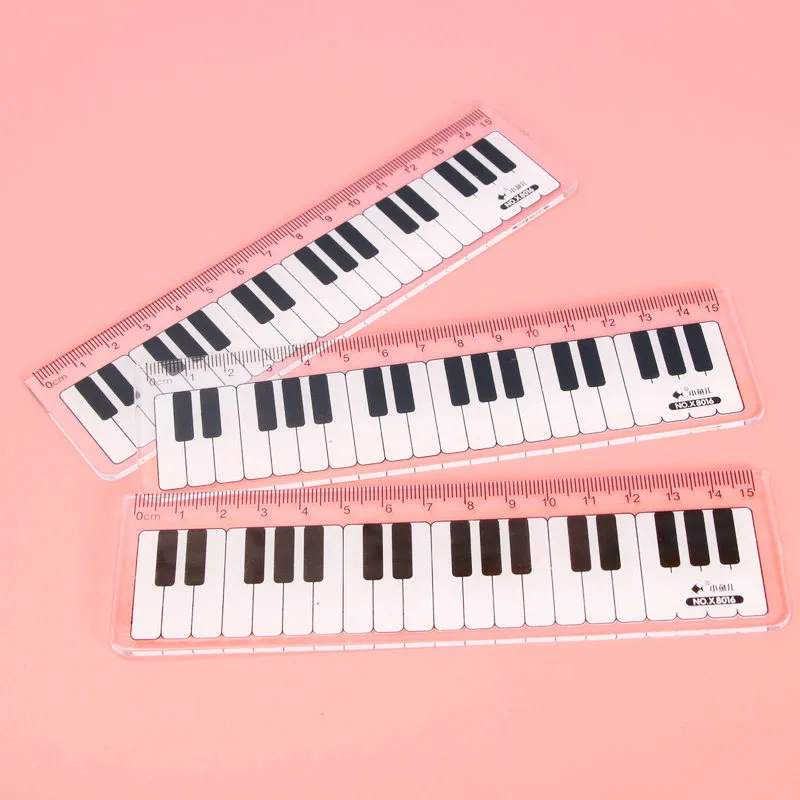 1 Pc Music Ruler Primary School Students Child Painting Measuring Scale Creative Piano Keyboard Straight Ruler Office Supplies