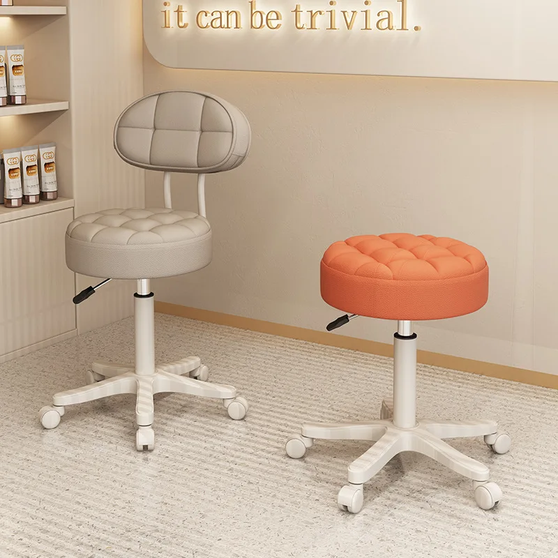 Light Luxury Barber Chair for Beauty Salon Padded Backrest with Wheels Height Adjustable Modern Commercial Salon Chair For Hair