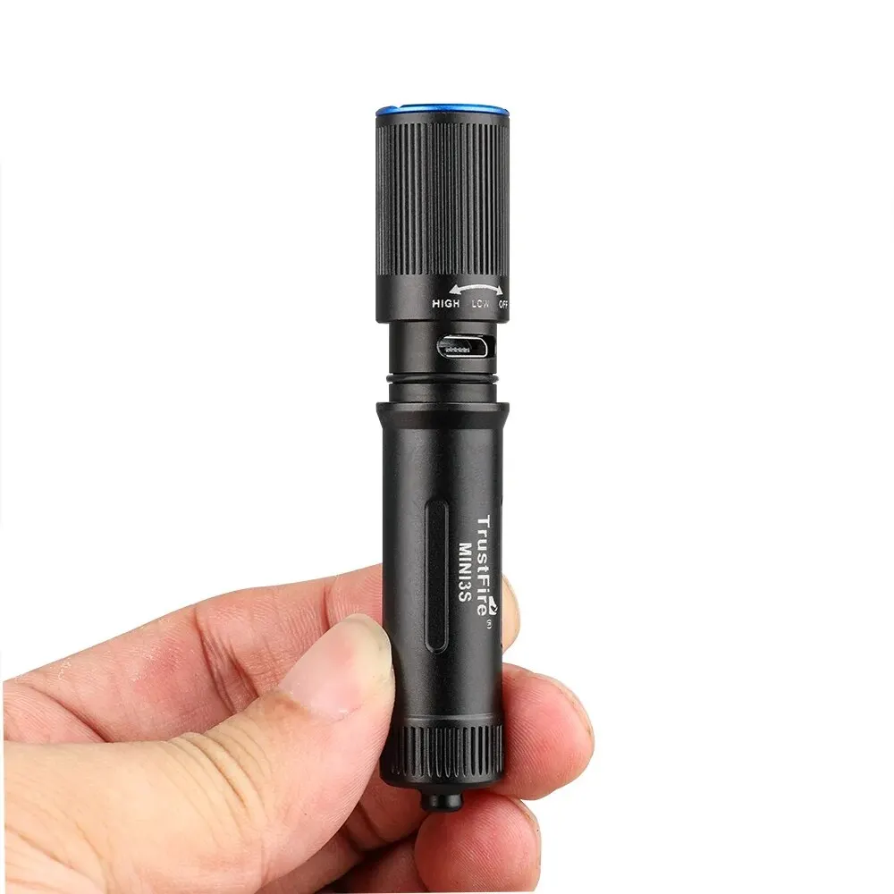 Trustfire Mini3s LED Flashlight Mini Rechargeable 235Lumen EDC Keychian Portable Torch Light IPX8 3Year Warranty with Usb Charge