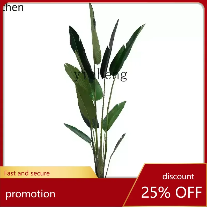 

ZML Large Simulation Green Plant Traveler's Banana Living Room Interior Decoration False Tree Floor Potted Plant Bonsai