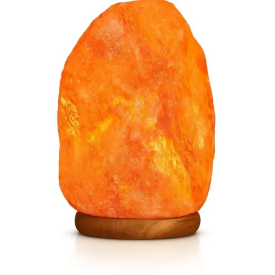 Himalayan Salt Lamp with Dimmer Cord and 2 Bulbs, Natural Crystal Rock Lamp for Relaxing Warm Light, Handcrafted from Himalayan
