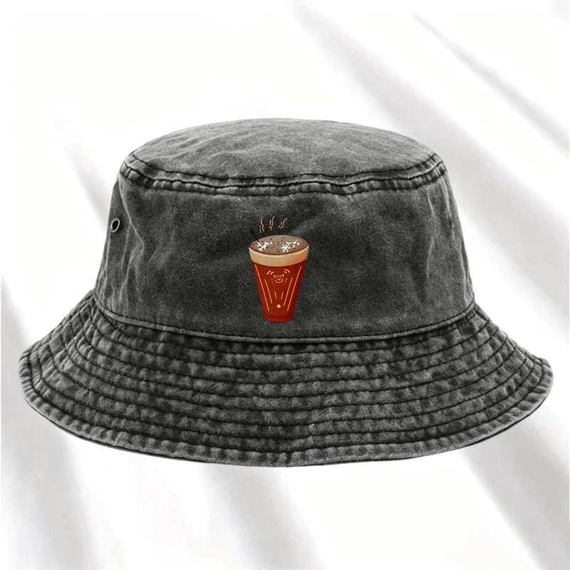 1pc Retro Easy Washed Fisherman Hat, Pattern Print, Vintage Style, Lightweight All-Match Bucket Hat X Fishing Hat X Dad Hat, Uni