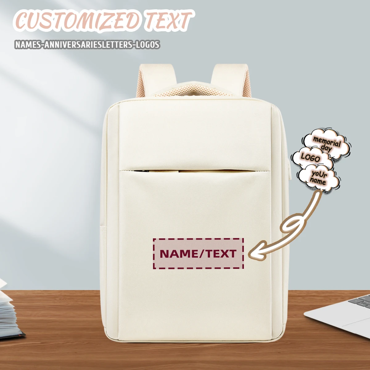 

Стильный мужской рюкзак с логотипом на заказ для деловых поездок, встреч, рюкзак для компьютера, дорожная школьная сумка, эксклюзивная сделай сам