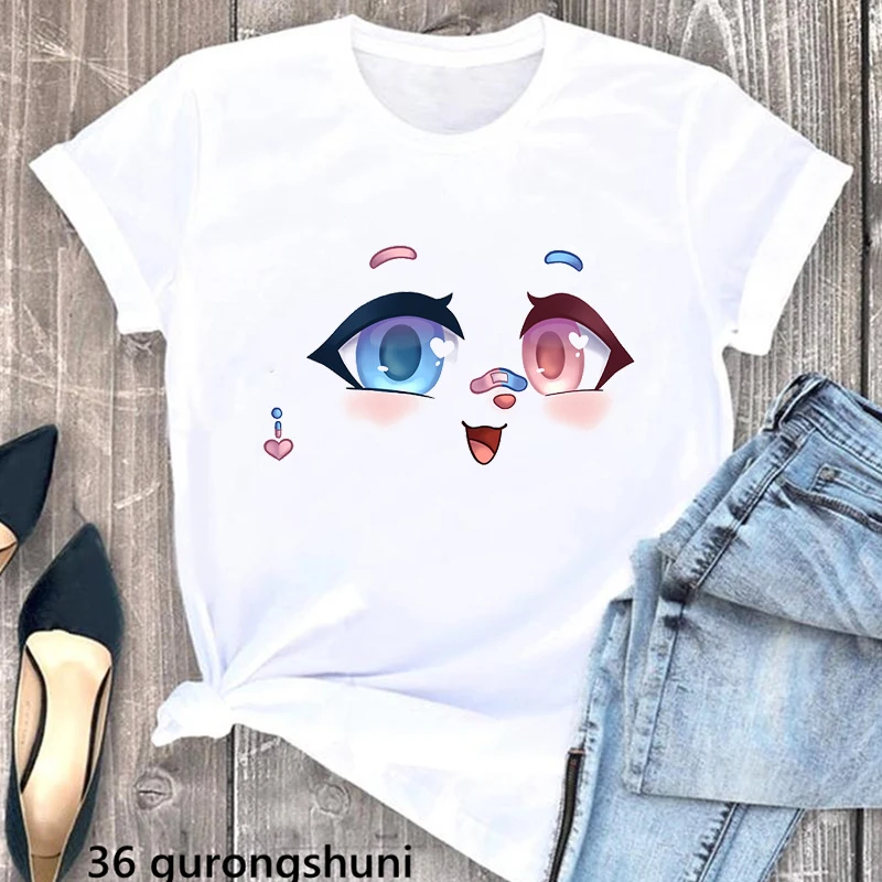 

Watercolor Cat Cartoon Print Tshirt Girls Korean Style Clothes Harajuku Kawaii T Shirt Women Summer Tops Tee Shirt Femme