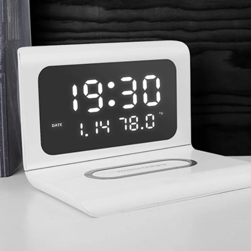 ABS Desktop Alarm Clock Wireless Charger, Multi-function Charger