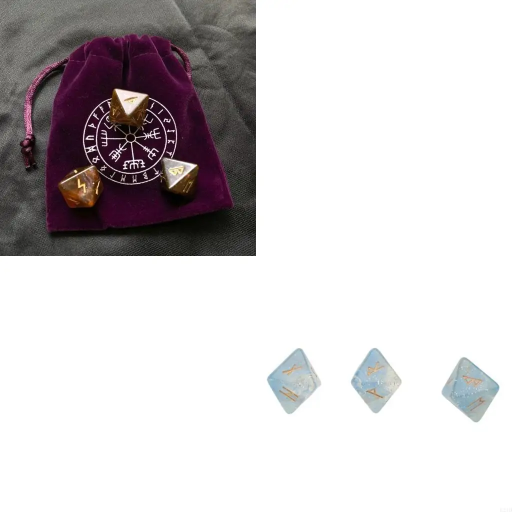 

3 Pcs Polyhedral Divination Table Board Roll Resin Dices 8-Sided Dices