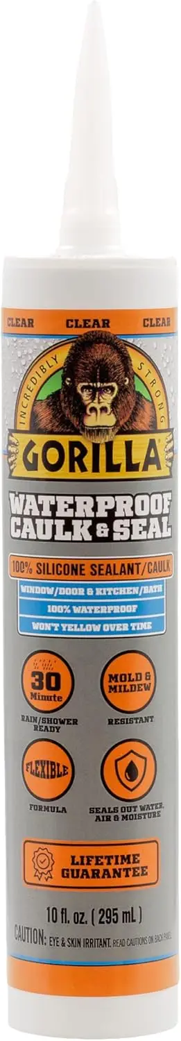 Waterproof Caulk & Seal 100% Silicone Sealant; Clear; 10Oz Cartridge (Pack Of 6)