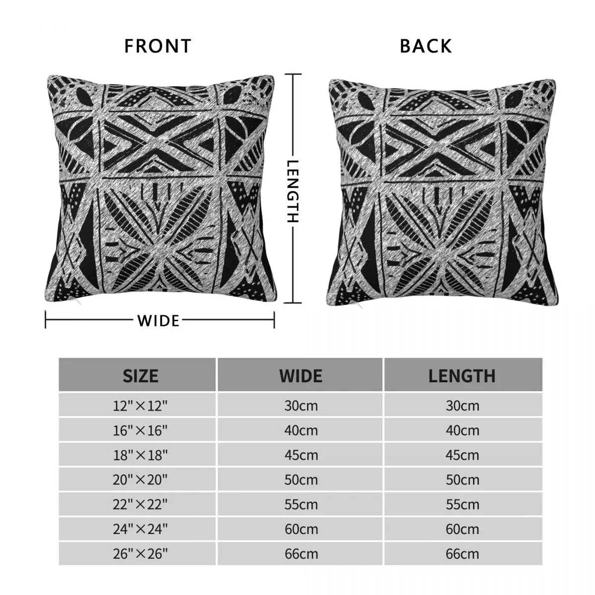 African Tribal Ethnic Grey Square Pillowcase Polyester Linen Velvet Creative Zip Decor Pillow Case Home Cushion Cover 45x45