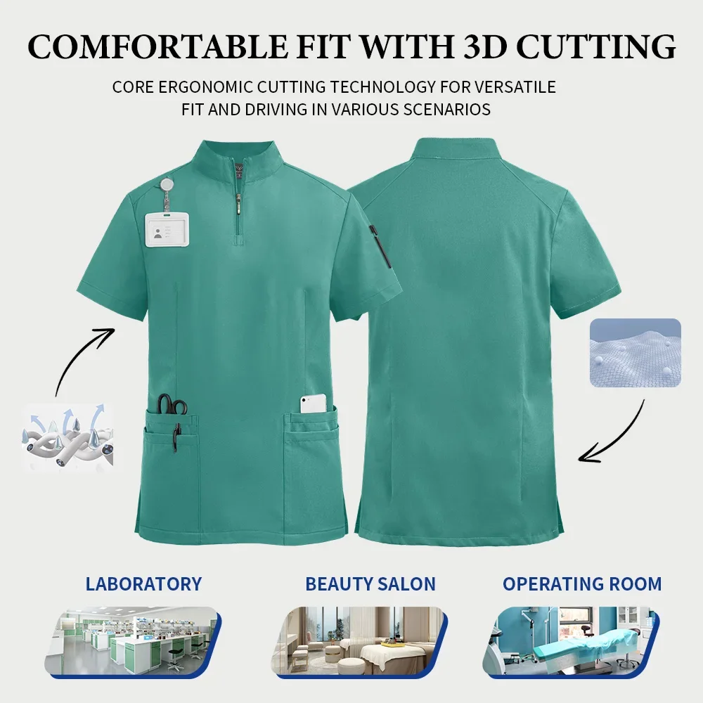 Hot Sale Wholesale Tops Straight Pants Hospital Uniform Dental Dentist Uniform Women Medical Nursing Scrubs Surgical Uniform Set