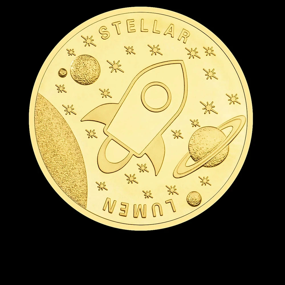 Golden Silvery Plated Virtual Coin Rocket Stereo Relief Running To The Moon Metal Coin Collector Badge