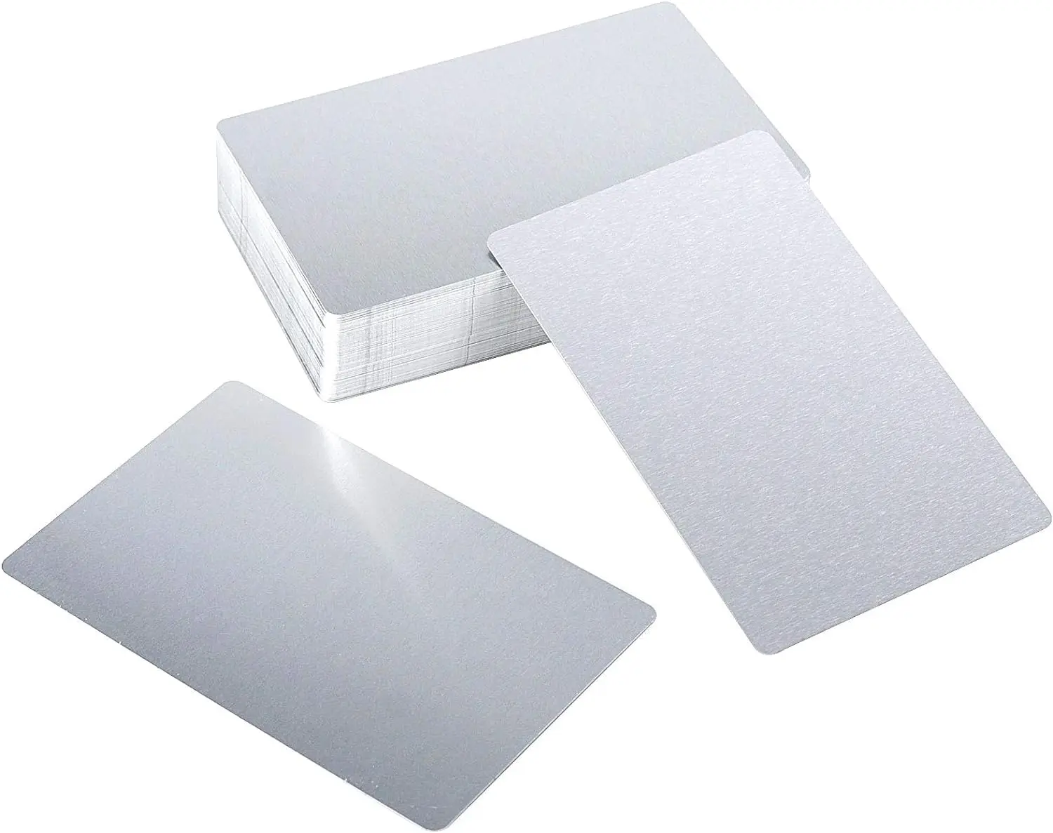 

0.2mm Thickness Silver Metal Blank Aluminum Business Cards For Laser Engraving