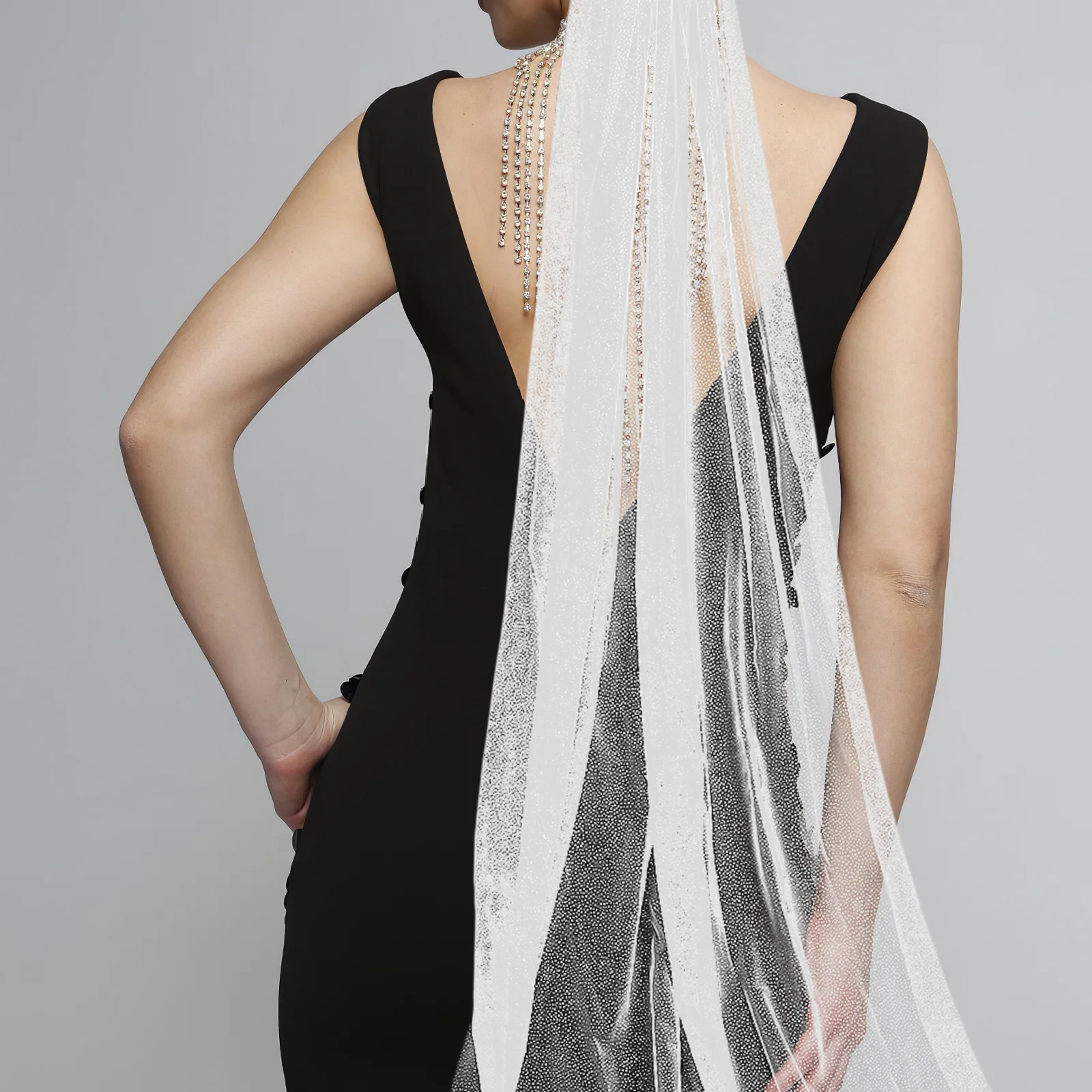 

Cathedral Length Sparkly Wedding Veil Long Comb 300Cm Bridal Tulle Veil Romantic for Brides Wedding Veils for Brides Sparkly