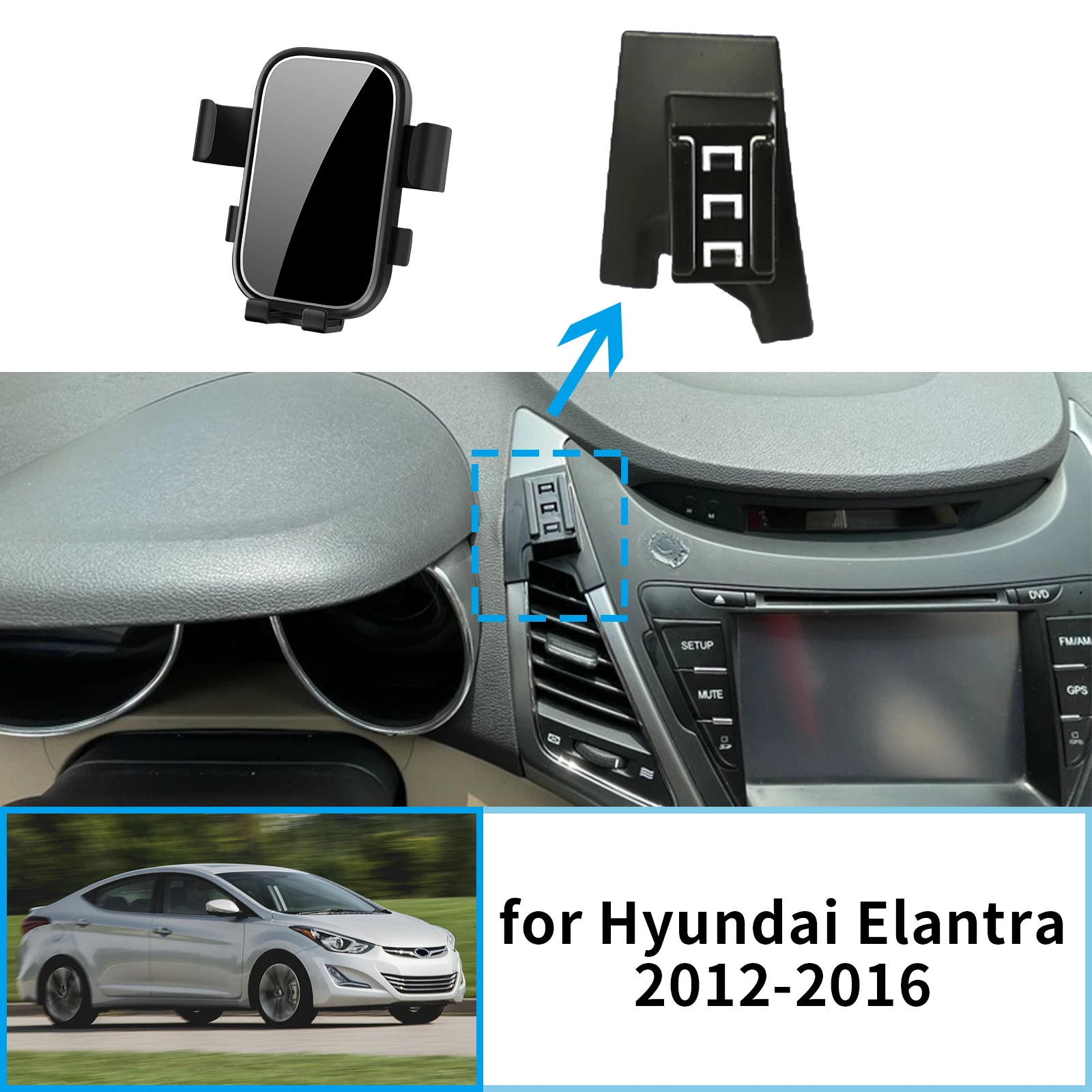 Car Mobile Phone Holder GPS Bracket Navigation Stand Auto for Hyundai Elantra 2012 2013 2014 2015 2016  Accessories
