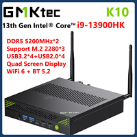GMKtec K10 Mini PC 13th Gen Core i9-13900HK Windows 11 Pro Dual DDR5 Triple PCIe SSD WiFi 6 Bluetooth 5.2 2.5G LAN