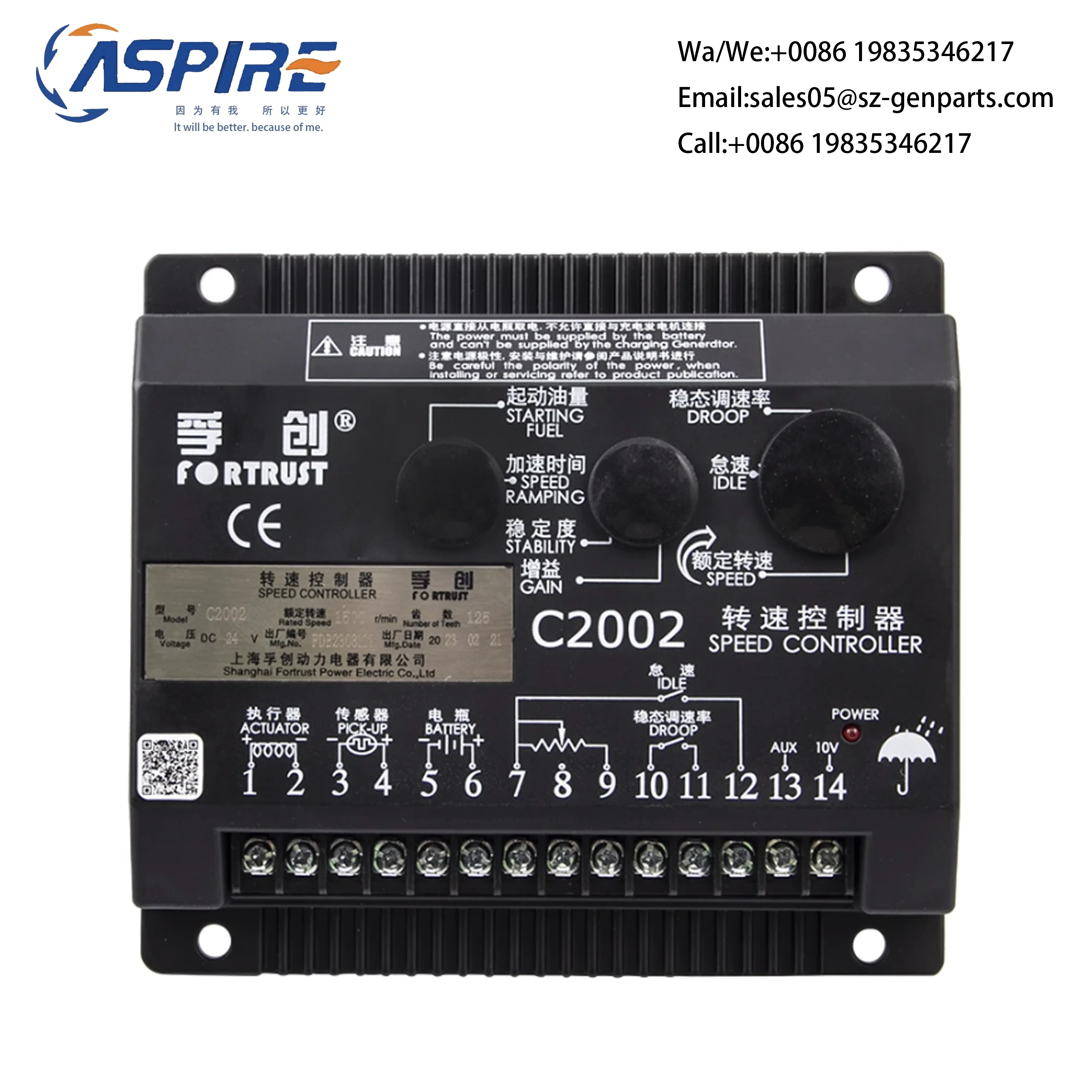 

Governor C2002 Fuchuang Fortrust Diesel Generator Speed Controller ESC Board